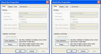 Check Box Values: Figure 3