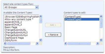 content types added