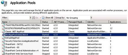 DBXL App Pool Before update