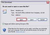 Opening a Template.xsn