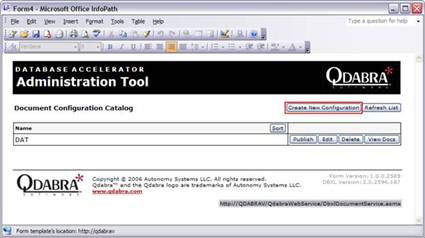 DAT - Create New Configuration