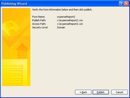 Publishing Wizard - Network Location 4