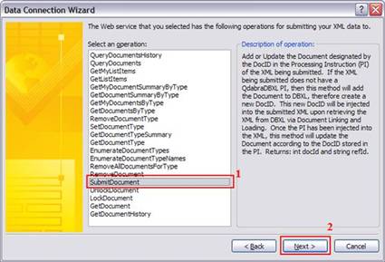 Select Web Service Operations