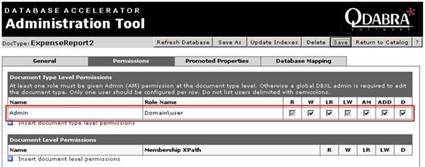 Permissions - Document Type Level Configuration