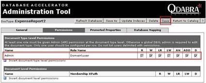 Permissions - Document Type Level Saving