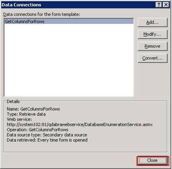 Display Data Connections
