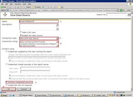 SQL Server Reporting Services - Configure Data Source