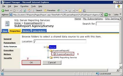 SQL Server Reporting Services - Browse Data Source