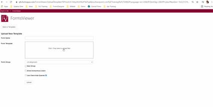 Qdabra Forms Training Upload Template page now updates the URL in the browser address bar after uploading a template for the first time